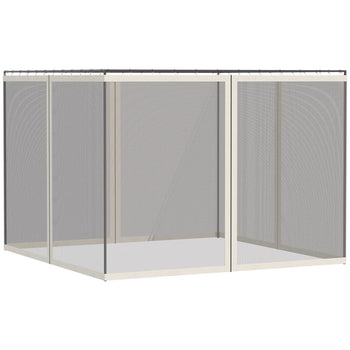 Universal Replacement Mesh Sidewall Netting for 9.84' x 13.1' Gazebos and Canopy Tents with Zippers, (Sidewall Only) White