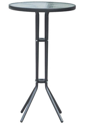 3 Piece Bar Height Outdoor Bistro Set for 2, Charcoal Gray