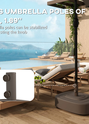 Patio Umbrella Base Outdoor Umbrella Stand with Wheels for 1.5"/1.9" Umbrella Poles