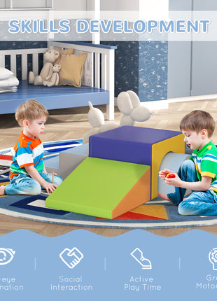 4 Piece Foam Play Set, Soft & Safe Kids Toddlers Children Climbing Set for Crawling or Sliding, Contemporary