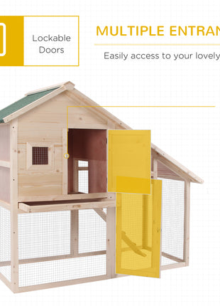 55" L 2-Tier Wooden Rabbit Hutch Bunny Cage