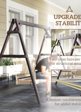Porch Swing Frame, Heavy Duty A-Frame Hanging Chair Stand Only with Reinforced Bars for Porch, Garden, Backyard