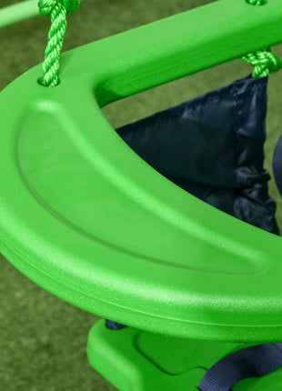 Toddler Swing Set with Metal Stand, Safety Seat Belt for Kids Aged 6-36 Months, Backyard Indoor & Outdoor Use, Green