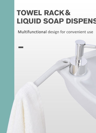 Portable Camping Sink, Portable Sink Hand Wash Station with 4.5 Gallon (17L) Tank, Rolling Wheels, Soap Dispenser, Towel Holder for RV, Outdoor Events, Gatherings, HDPE, White