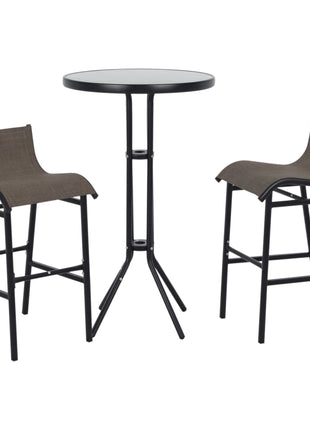 3 Piece Bar Height Outdoor Bistro Set for 2, Tan