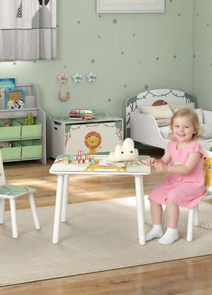3-Piece Kids Toddler Table and Chair Set Furniture for Boys and Girls Aged 3-8, Bedroom, Nursery, Playroom, Green