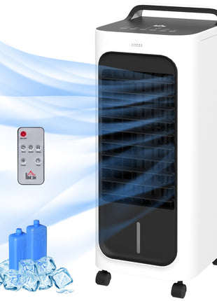 Room Air Cooler with Ice Packs, Ice Cooling Fan Water Humidifier Unit with Remote, Timer, Oscillating
