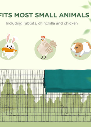 87" Small Animal Playpen with with Roof for Rabbits, Chicken, Chinchillas for Indoor/Outdoor Use, Green