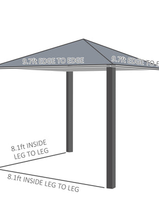 10' x 10' Patio Gazebo, Outdoor Gazebo Canopy Shelter with Netting & Curtains, Vented Roof, for Garden, Lawn, Backyard and Deck, Black