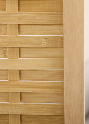 Hand Woven Room Divider, 4 Panel Bamboo Folding Privacy Screen for Home Office, 47.25"x67"x0.75", Natural