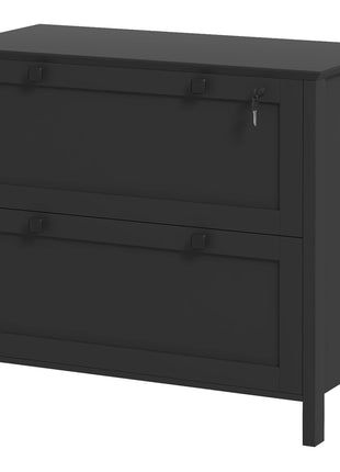 Lateral File Cabinet, 2 Drawer Filing Cabinet with Adjustable Hanging Bar for Letter, A4 and Legal Size, Black