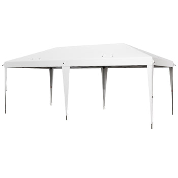 10' x 19.2' Outdoor Gazebo Pop Up Canopy Party Tent with Carrying Bag, White