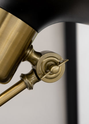 Adjustable Floor Lamps for Living Room, Standing Lamp for Bedroom with Balance Arm, Tall Black and Gold Lamp
