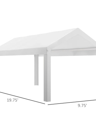 10 x 20ft Carport Roof, UV Resistant Canopy Replacement, Fits 84C-378V00 and 84C-206 Series, White