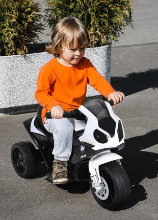 6V 3 Wheeled Electric Motorcycle, Kids Motorcycle Licensed BMW with Headlight, Music, Black