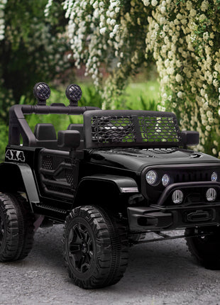12V Battery Powered Kids Ride On Car Off Road Truck Toy w/ Parent Remote, Black