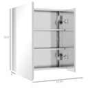 Wall Mounted Bathroom Medicine Cabinet with Hinged Door Storage Shelves for Living Room and Laundry Room Silver