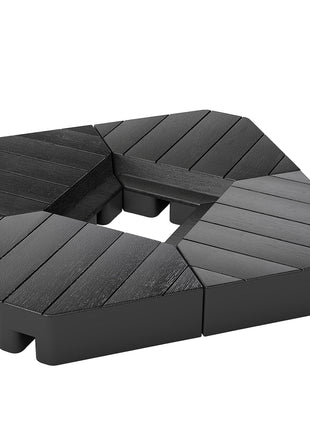 Offset Umbrella Base Outdoor Umbrella Weights, 132 lb. Capacity Water or 176 lb. Capacity Sand, Black