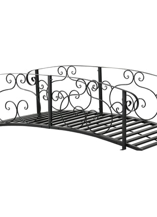 6' Metal Arch Backyard Garden Bridge, Safety Siderails, Arc Footbridge for Backyard Creek, Stream, Pond