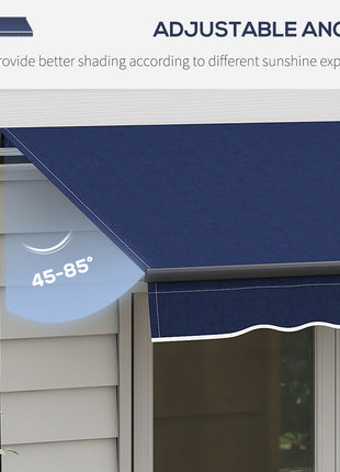 8' x 6.5' Retractable Awning, 280gsm UV Resistant Sunshade Shelter for Deck, Balcony, Yard, Blue