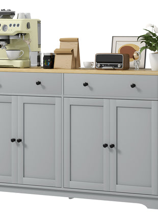 Modern Sideboard, Buffet Cabinet with Storage Drawers, Adjustable Shelves for Living Room, Dining Room, Entryway, Gray