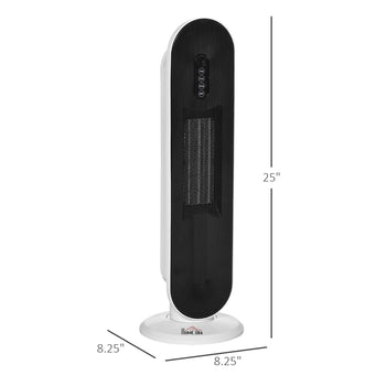 Oscillating Ceramic Tower Indoor Space Heater for Home, Adjustable Thermostat, 24H Timer & Remote Control