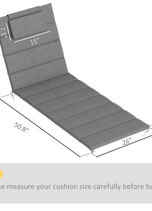 Foldable Chaise Lounge Cushion Set of 2, Outdoor Lounge Chair Cushion Set, UPF50+ 230gsm Olefin, 80" x 26" Charcoal Gray