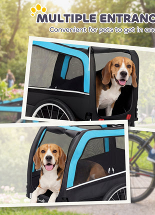 Dog Bike Trailer, Pet Cart Bicycle Carrier with 20" Air Tires, Quick-Release Wheels, Reflectors, Flag