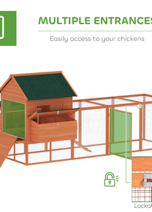 137" Wooden Chicken Coop for 4-6 Chickens, Backyard, Orange