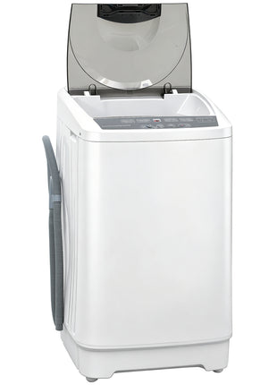 Compact Washer, Portable Washing Machine, Full Automatic Washer with 8 Programs and 6 Water Levels, White