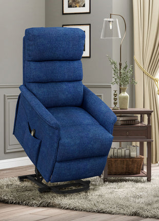 Power Lift Chair for Seniors, Electric Lift Recliner Chair with Remote Control, Side Pockets for Living Room, Dark Blue