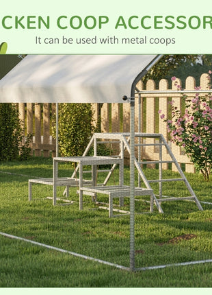 Chicken Roost Toys for Chickens Hens, Coop Accessories with Wood Stand, Ladder Platforms, for 10-15 Chickens