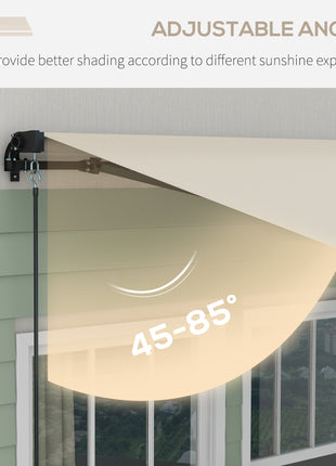 13' x 10' Retractable Awning, 280gsm UV Resistant Sunshade Shelter for Deck, Balcony, Yard, Beige