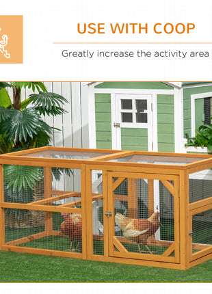 55" Wooden Chicken Coop Add-on Expansion, Mini Chicken Coop Outdoor Chicken Run Hen House with Combinable Design