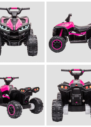 12V Kids ATV Quad Car with Forward & Backward Function, Wear-Resistant Wheels, Music, for Toddlers 3-5 Years Old, Pink