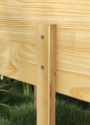 Wooden Raised Garden Bed, Large Elevated Planter Box with Legs, Bed Liner and Drain Holes, 7.4' x 1.8' x 2.6', Natural