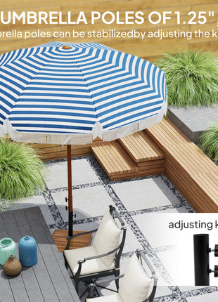 Patio Umbrella Base, 42 lbs. Concrete Heavy Duty Umbrella Base for 1.25/1.5" Poles, Teak