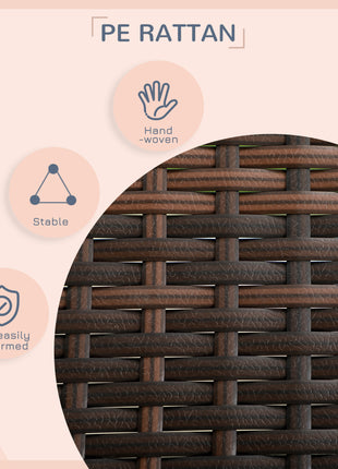 Outdoor Dog Bed, Extendable Wicker Dog Bed with Roof, Soft Cushion for Small and Medium Dogs, Mixed-Brown