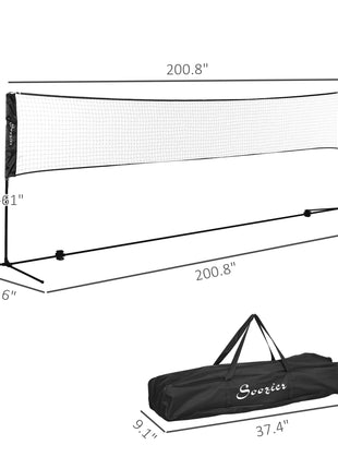 All-in-1 Badminton Set, Height Adjustable for Pickleball, Volleyball, Badminton, Backyard, Beach, Driveway Game