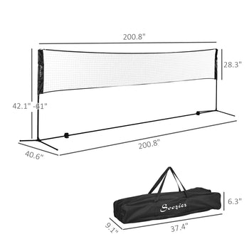 All-in-1 Badminton Set, Height Adjustable for Pickleball, Volleyball, Badminton, Backyard, Beach, Driveway Game