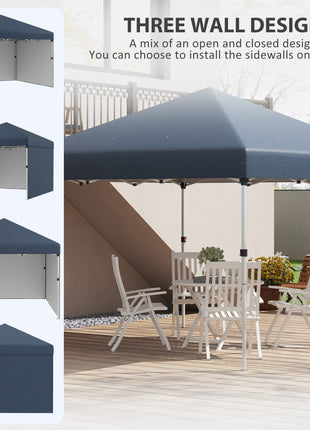 10' x 10' Pop Up Canopy with Sidewalls, Weight Bags and Carry Bag, Height Adjustable Tent for Parties, Navy