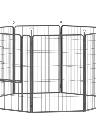 39 Inch Exercise Pen, Heavy Duty Dog Playpen, 8 Panel Metal Pet Fence for Medium and Large Dogs, Black