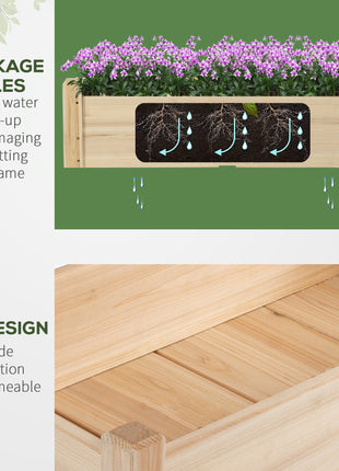 Raised Garden Bed, 2-Tier Wood Planter Stand Plant Grow Box, 34"x34"x28"