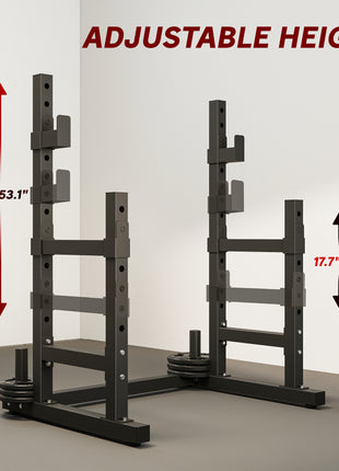 Adjustable Squat Rack, 660lbs Multi-Functional Bench Press Rack for Weight Lifting Home Gym Strength Training, Black
