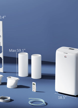 14000 BTU Portable Air Conditioner, Inverter & Dual Hose AC Unit w/ Cool, Dehumidifier, Fan, for 700 Sq. ft, Window Kit