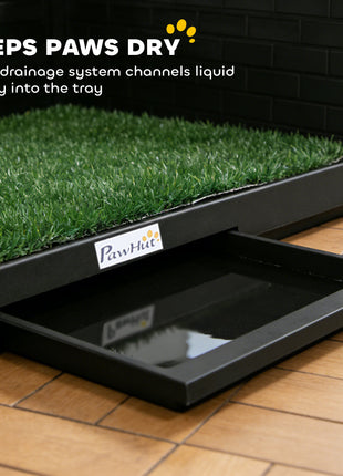 Dog Grass Pad with High Walls and Tray, Indoor Potty Tray for Puppy Training, Pee Pad Holder with Artificial Grass