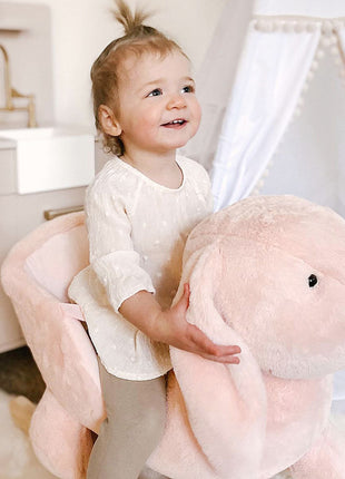 Rabbit Wooden Rocking Horse with Sound, Pink