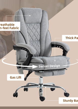 Massage Office Chair, Heated Reclining Computer Chair with Adjustable Height and Footrest