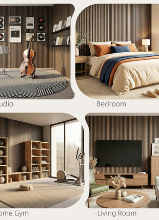47" x 24" Wood Panels for Wall, 4 Pack Acoustic Panels, Sound Absorbing Slat Wall for Wall Decor, Home, Walnut