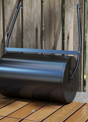38L Heavy Duty Push/Tow Behind Lawn Roller, U-handle Garden Roller Filled with Water or Sand